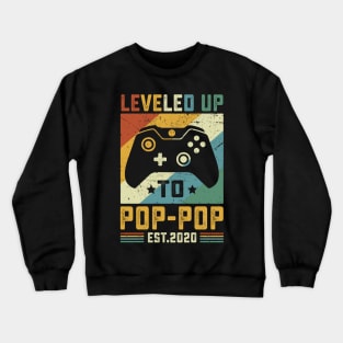 Vintage Leveled Up To Pop-Pop Est.2020 Crewneck Sweatshirt